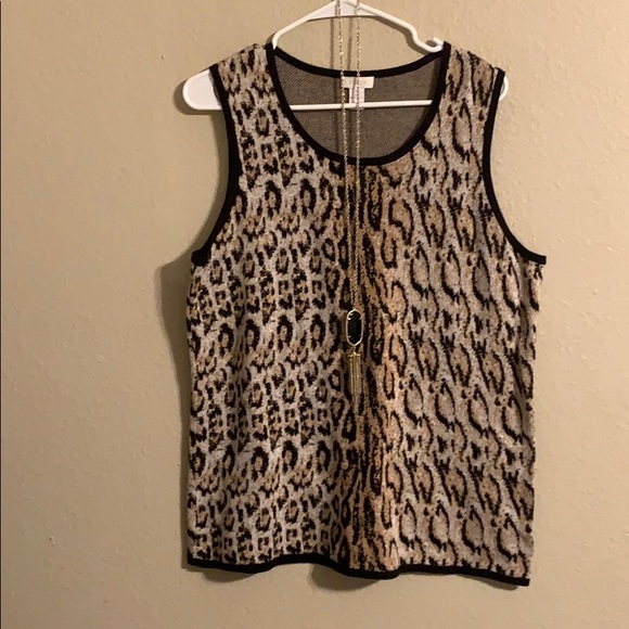 Chico's Tops - Chico’s animal print sleeveless sweater XL Chico's Tops - Chico’s animal print sleeveless sweater XL